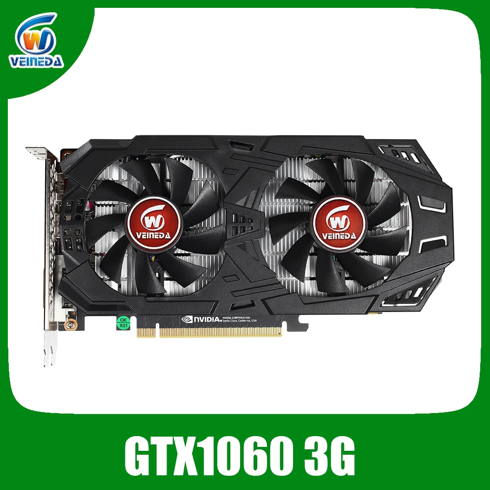 Видеокарта VEINEDA gtxddr5 1060 3 ГБ 192 бит GDDR5 видеокарты для игр серии nVIDIA VGA Geforce