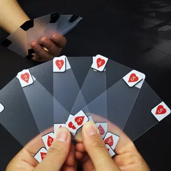 

Plastic Playing Card Novalty Transparent Crystal Waterproof PVC Poker Cards Sets Family Fun Game Magic Tricks Tool 5.7*8.8 Cm