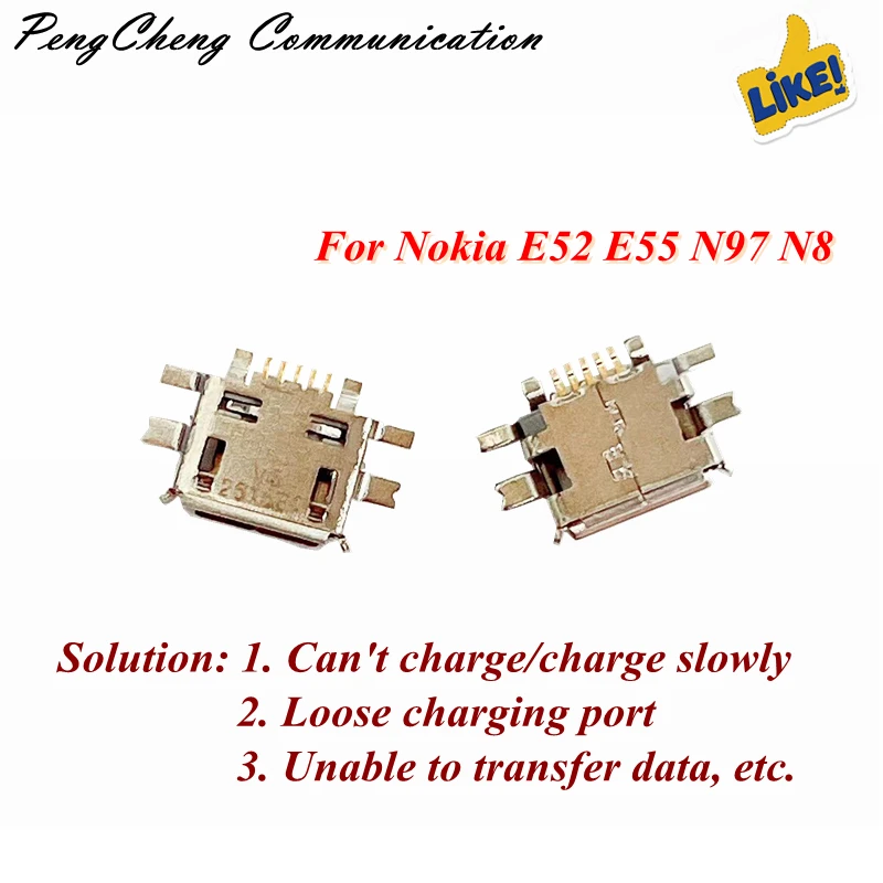 10Pcs-100Pcs Per Nokia E52 E55 N97 N8 Android Jack Micro Usb Porta Di Ricarica Dock Connettore Presa Parti Di Riparazione