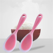 Силиконовая рисовая ложка, термостойкая лопатка для суши, ложка для еды, кухонные инструменты, посуда, плоский рисовый совок