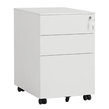Cheap Three Drawer Side Pull Movable Cabinet File Cabinet Vertical Lockable Cabinet Office Furnitures With 5 Castors Under Desk