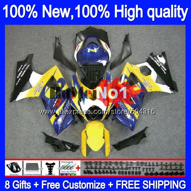 No. 1 Корпус для SUZUKI GSXR1000 K7 GSX-R1000 GSXR 1000 22MC. 22 1000CC GSXR-1000 07 08 GSX R1000 2007 2008 07 08 Обтекатели синий CORONA - Цвет: No. 1