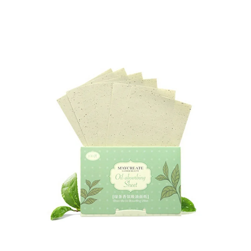 Green Tea 100 шт./компл. Матирующие салфетки Аромат растения лица Масла поглощения Бумага по уходу за кожей лица макияж инструмент - Количество: Green Tea
