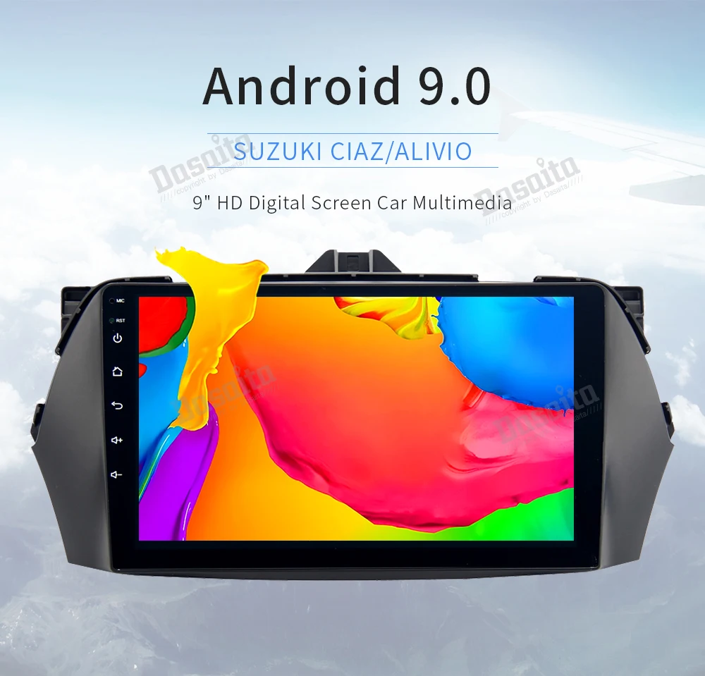 Sale Car Multimedia Android 9.0 for Suzuki Alivio Ciaz 2016 with 9" IPS Touch Screen Steering Wheel Control GPS External Microphone 6