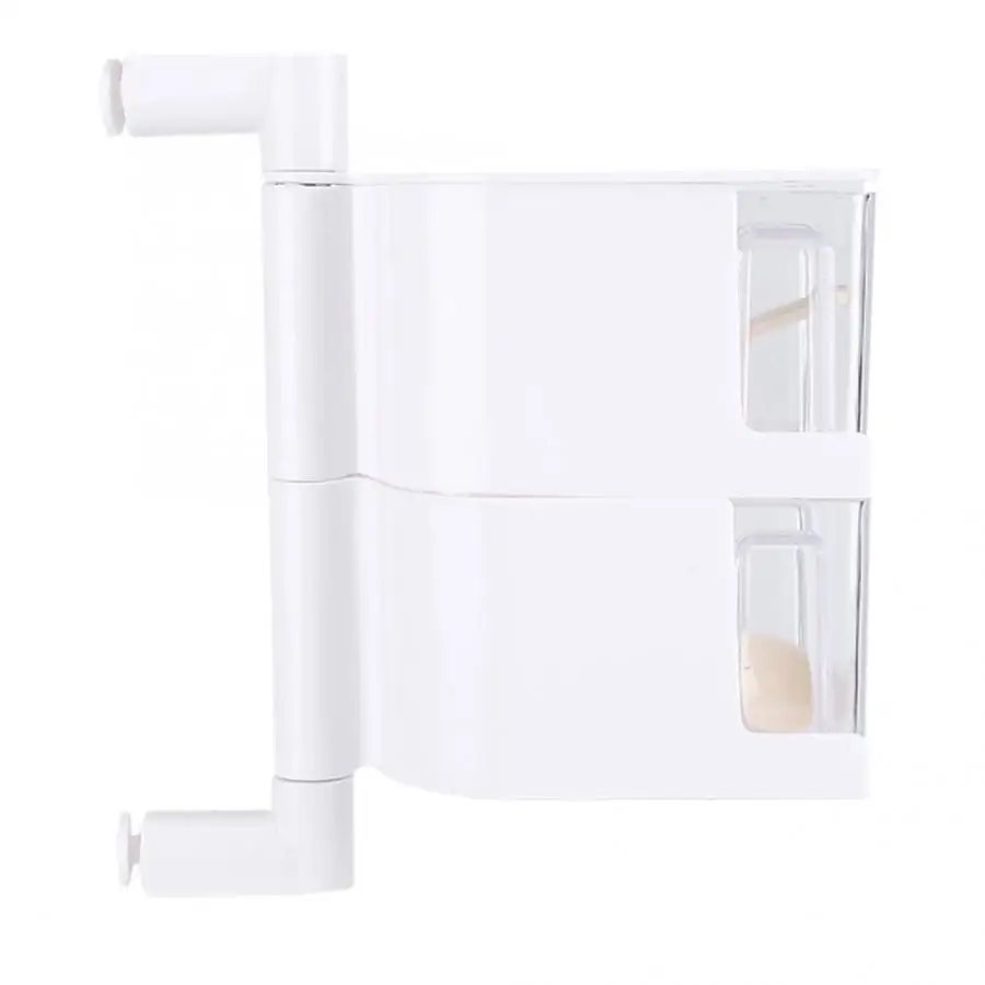 Food 2 Layers 360-Degree Rotating Spice Rack Salt Rack Seasoning Storage Box Condiment Set Spice Jars Container Cooking Tool - Цвет: Белый