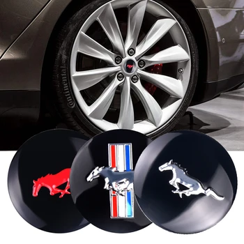 

4PCS Car Steering Wheel Center Hub Cap Sticker Mustang Logo for Ford Focus 1 2 3 Kuga Fusion Mondeo Fiesta Transit Mustang Range