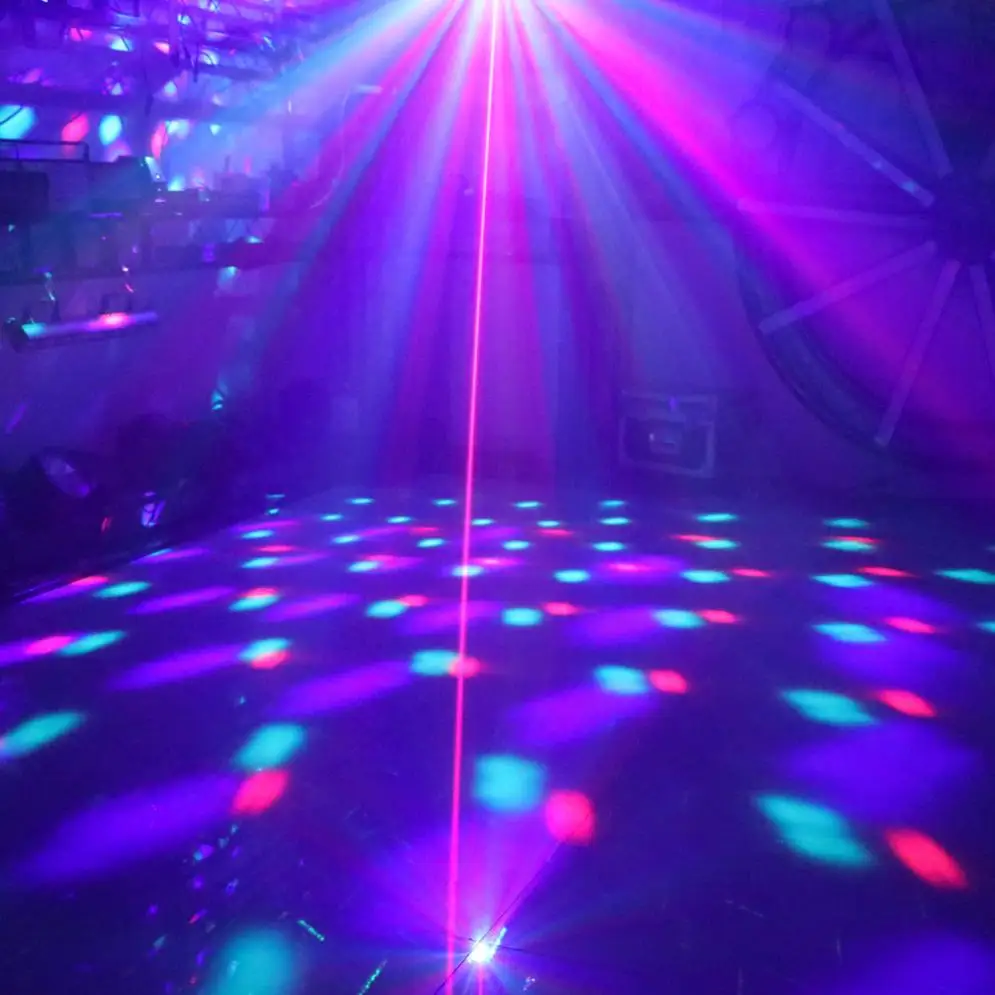 RGB светодиодный хрустальный диско-магический шар с RG лазерным проектором DJ вечерние праздничные бар сценический эффект с голосовым управлением/самоходный светодиодный