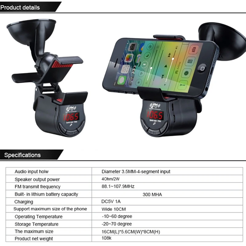 Автомобильный держатель для телефона смарт-зарядка Bluetooth Hands-Free fm-передатчик многофункциональный Mp3 Gps держатель для мобильного телефона