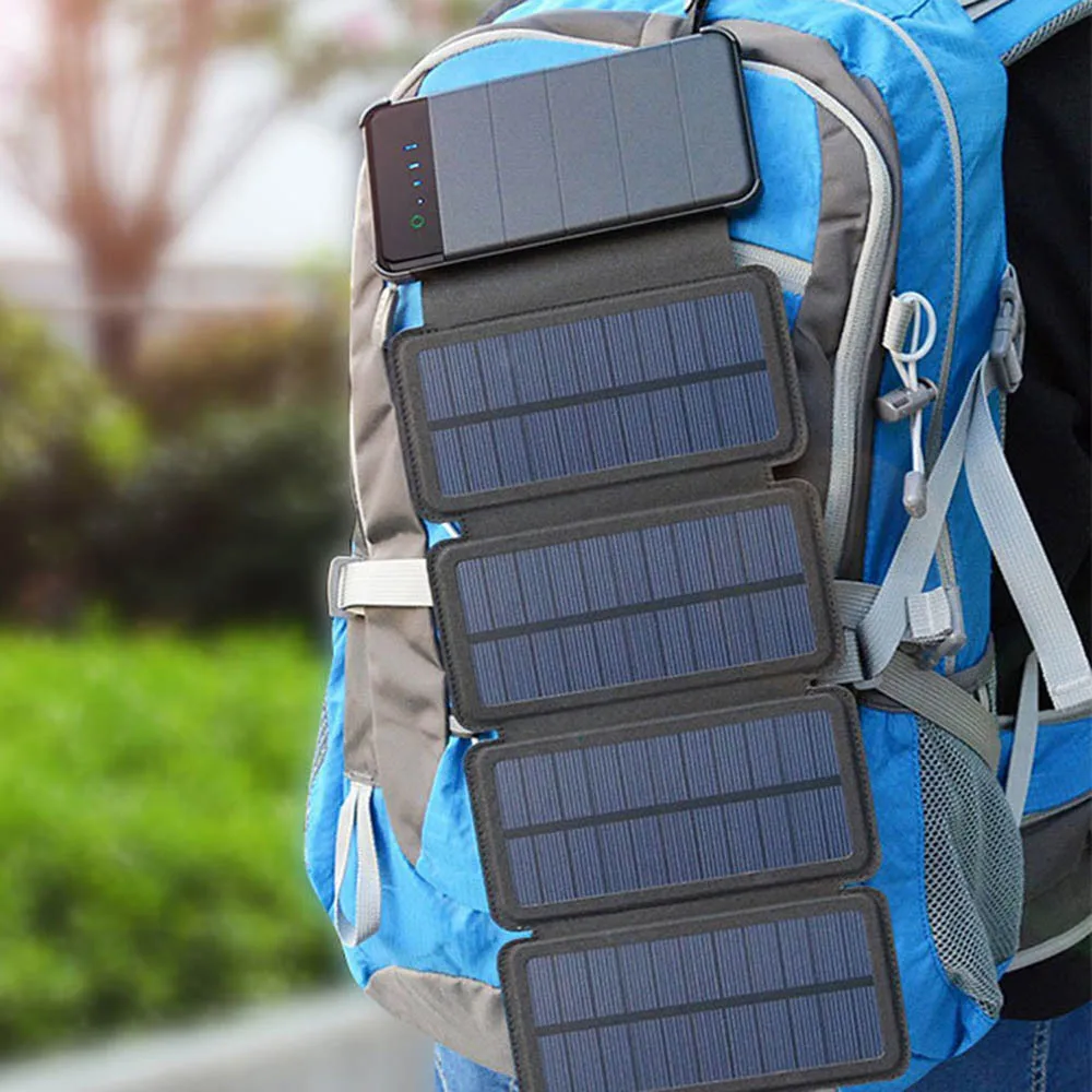 Складная солнечная панель Батарея 10000mAh солнечные батареи для телефонов зарядное устройство