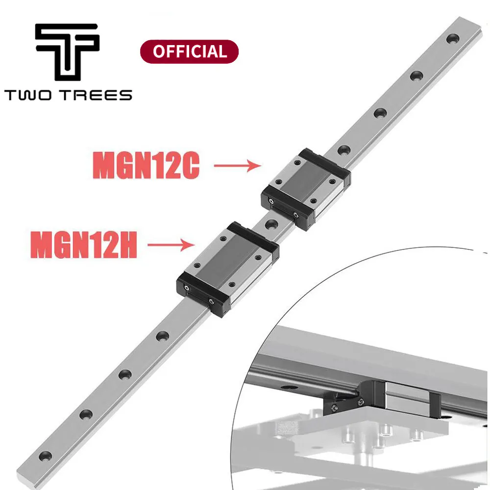 Guia da Impressora 3d Guia Linear Mgn12 l = 200 300 350 450 550600 mm Linear & Mgn12cmgn12h Carro Linear Longo para Cnc x y z Axis - Imagem 2