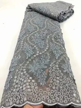 

Hot sale African Nigerian sequin embroidery lace garment fabric is very beautiful and fashionable French tulle fabric FD84