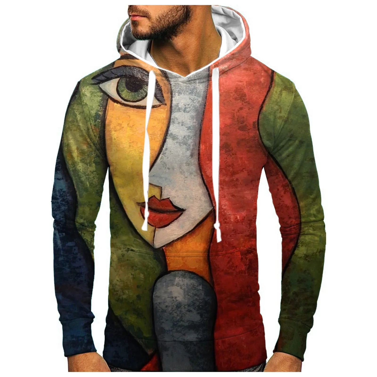 Hip Hop Sweatshirts Men's Autumn Winter Novelty Printed Long Sleeve Hooded Sports Sweatshirt Hoodie With Pockets Men Clothes 2