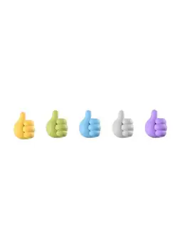 5 Pieces Small Hand Hook Adhesive Pad Cable Storage Wire Clip Tidy Adhesive Desktop Wall Wire Storage Wire Creative Random Color 1