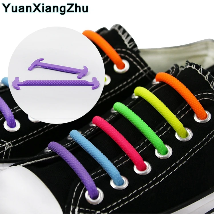 Zoogs Silicone No Tie Shoelaces; Sporty Silicone Shoelaces White or Yellow 