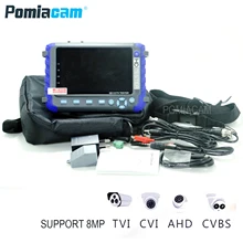 IV8C cctv tester monitor 8MP 5MP 1080P AHD TVI CVI CVBS Analog Security Camera Tester Monitor with PTZ audio test cheap POMIACAM IV8C plus EU plug