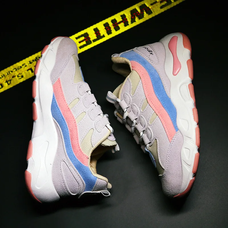 

2018 Thick Bottomed outside Extra High Dad WOMEN'S Shoes Autumn And Winter INS Students Mixed Colors Casual Sports WOMEN'S Shoes