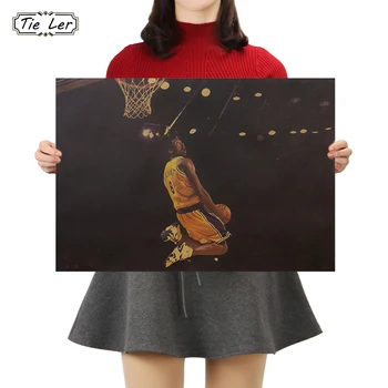 

TIE LER Vintage Kraft Paper Basketball Classic Action Poster Collection Wall Stickers Bar Cafe Home Decoration Painting