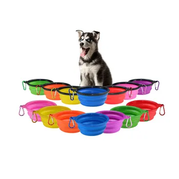 

11Colors Foldable Silicone Dog Bowl Outdoor Travel Portable Collapsible Puppy Feeding Dishes Water Bowl