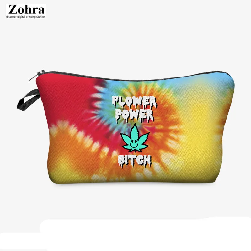 

Zohra Origional Polyester Makeup Bag 3D Digital Printing Maple Leaf Plant Carrying Washed WOMEN'S Bag