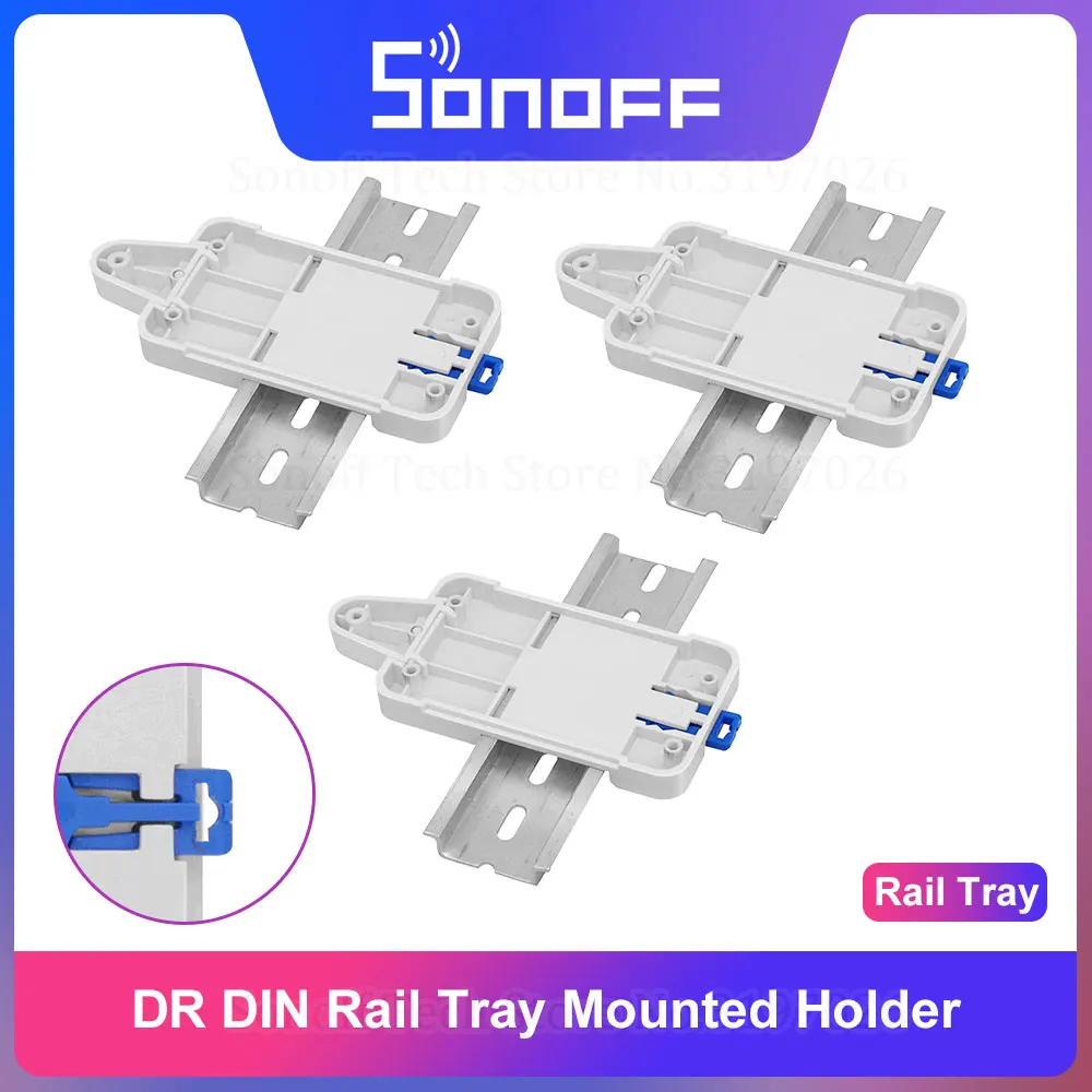Itead 3PCS Sonoff DR DIN Rail Tray Mounted Adjustable Holder Cheap Solution for Most Products Basic RF Pow TH10/16 Dual | Электроника