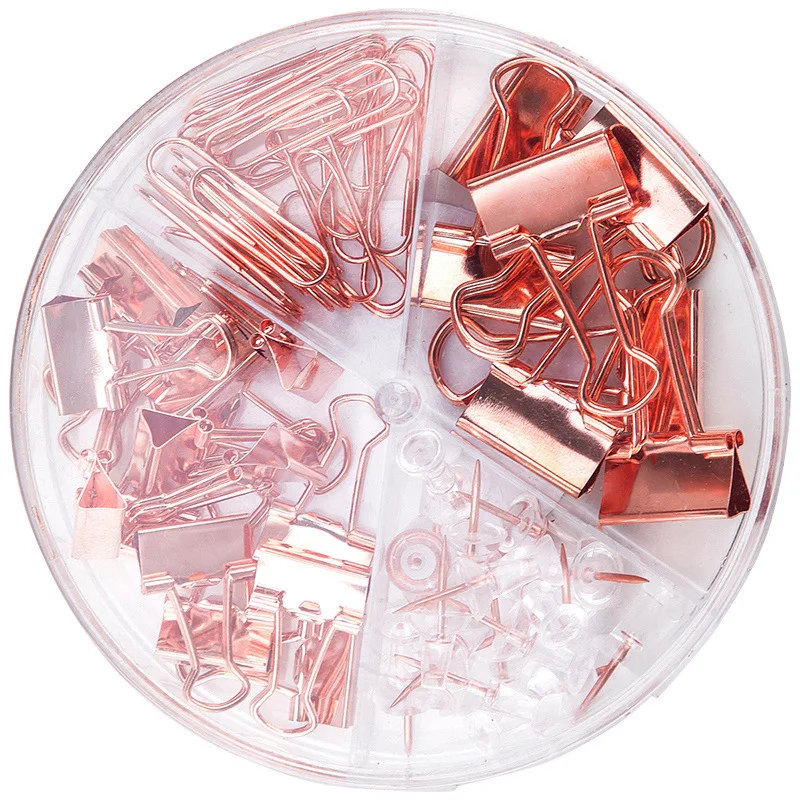 Deli Clip Office Paper Clip Return Articulated Needle Binding Colorful Clip Metal Rust-proof Binder Clip Book