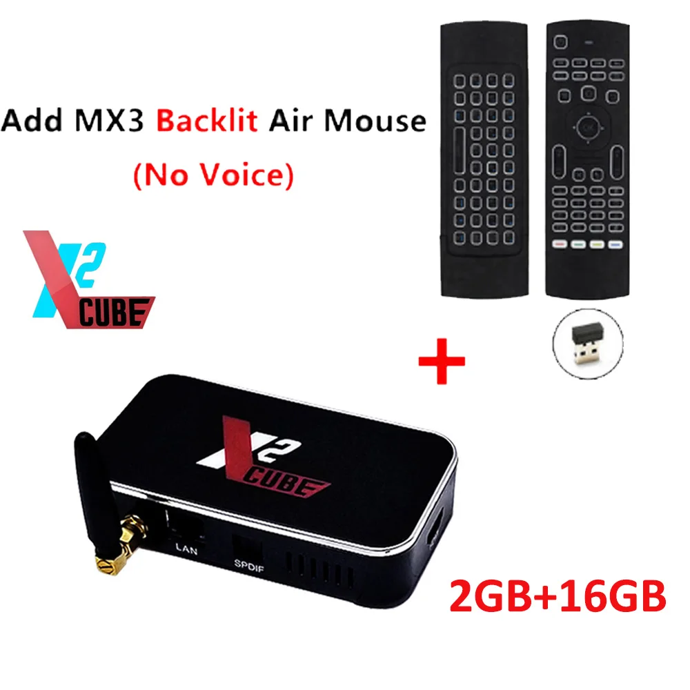 X2 Cube Smart tv Box Android 9,0 Amlogic S905X2 2 Гб DDR4 16 Гб rom телеприставка 2,4G/5G WiFi LAN 1000M Bluetooth 4K Android tv box - Цвет: CUBE ADD MX3l