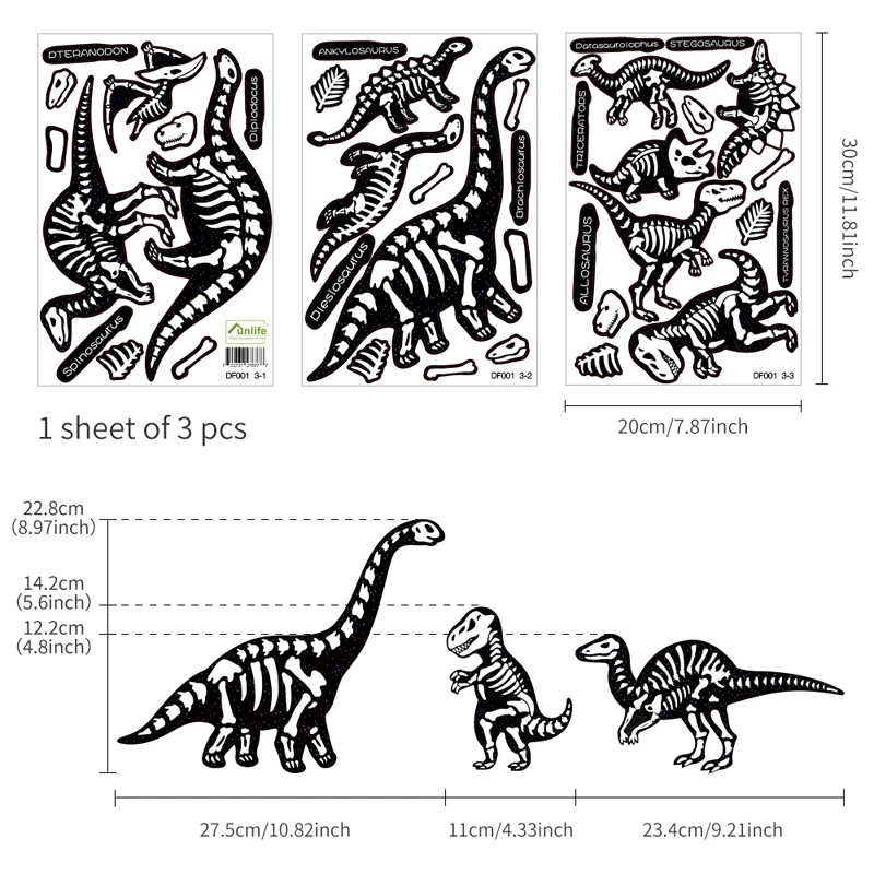 Tofok Fossil скелеты динозавров Светящиеся Настенные наклейки креативная гостиная DIY настенные наклейки сверкающий в темноте съемный декор