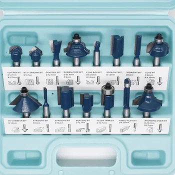 

12/15pcs Woodworking Milling Cutter Router Bit Set Carbide Woodworking Trimming Milling Kit LB88