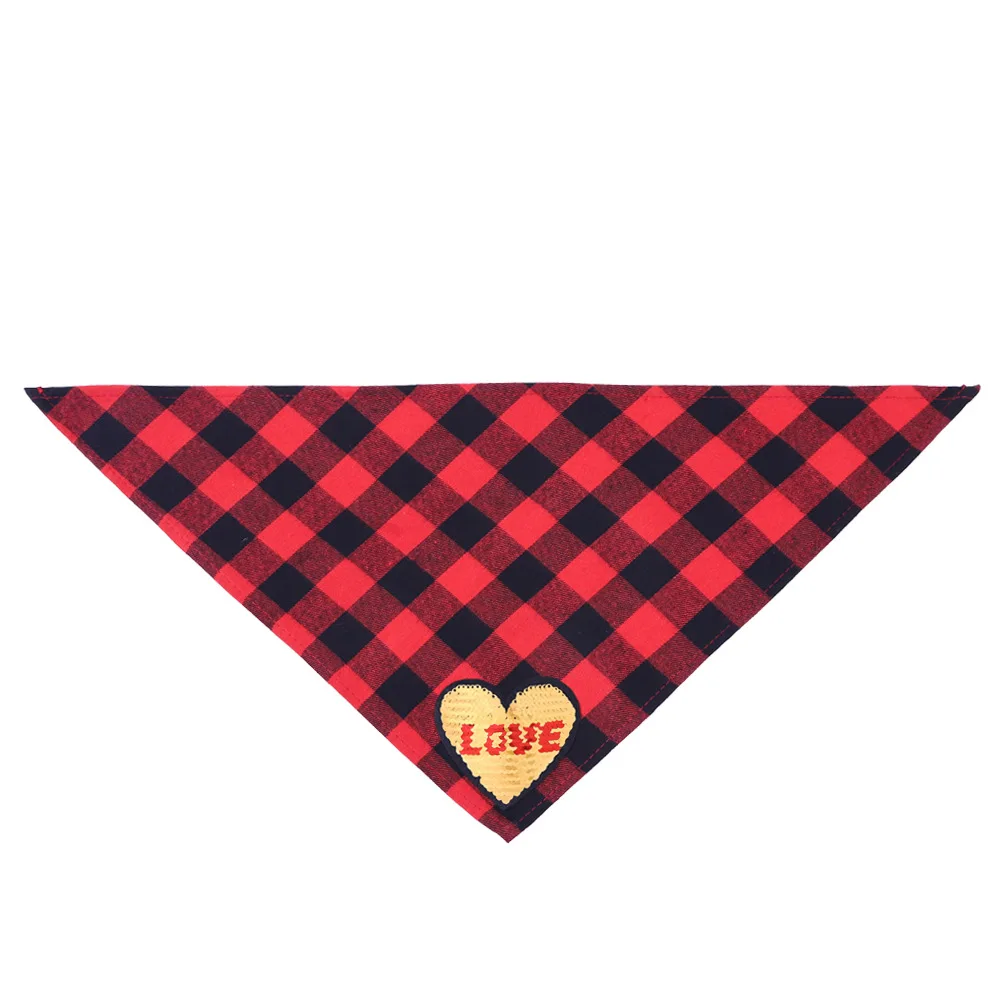 Buffalo Plaid Dog Bandana Cotton Bandanas Handkerchiefs Scarfs Triangle Bibs Accessories for Small Medium Large Dogs Puppies Pet