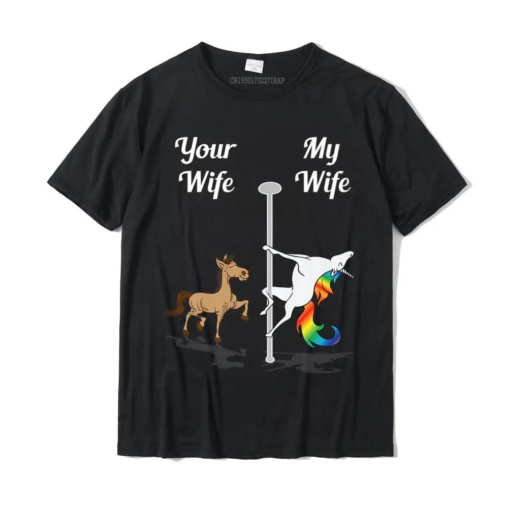 Simple Style T Shirt Short Sleeve Casual 2021 Man ostern Day Tops Tees Casual Tops Shirt Round Neck 100% Cotton Your Wife My Wife T-Shirt You Me Pole Dancing Unicorn Shirt Premium T-Shirt__MZ22963 black