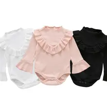 Новая хлопковая одежда для детей и малышей; боди с длинными рукавами для девочек; комбинезон; осенняя одежда
