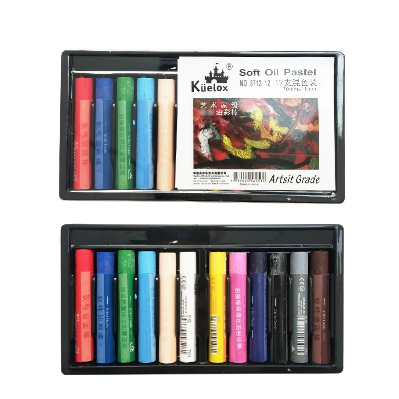 12/36 Colors Bright Dry Painting Crayons Set Soft Pan Pastel