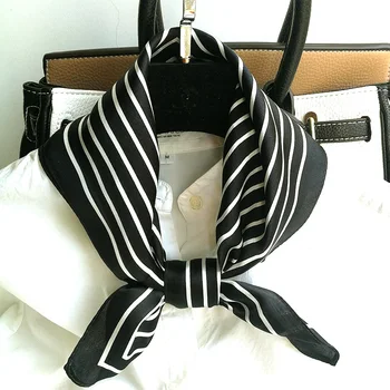 

Women's 100% Pure Silk 12mm Printed Small Square Scarf Wrap Kerchief 53cm 20.8" WJ023-2
