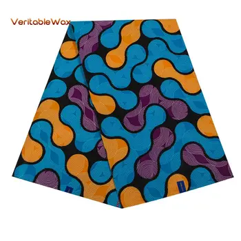 

African Fabric Ankara African Real Wax Prints Cotton Fabric Diamond Pattern BintaRealWax High Quality For Party Dress 24FS1355