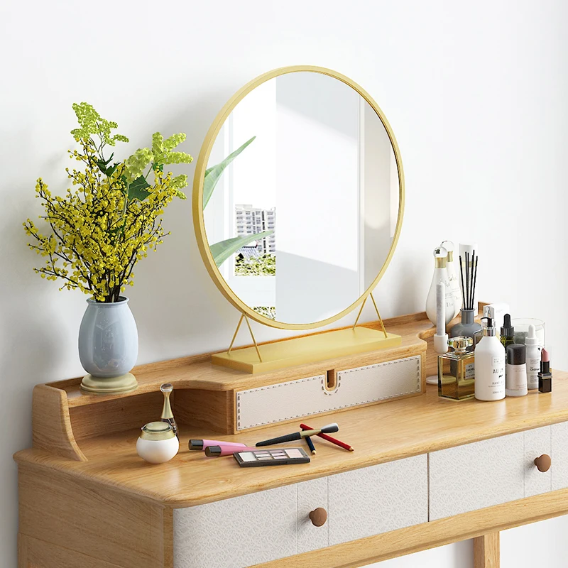 Makeup Mirror Desktop Cosmetic Mirror Nordic Style Large Vanity Mirrors Tabletop Stand Bathroom Espejos Decorativos Wj123010 Decorative Mirrors Aliexpress