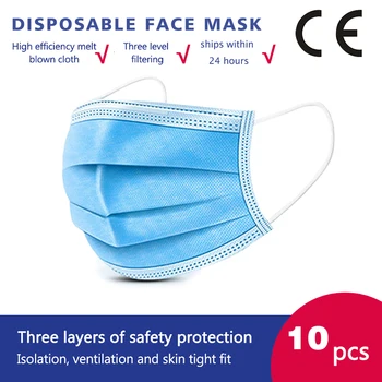 

10/20/50/100PCS 3 Layers Disposable Face Masks Anti-Dust Meltblown Cloth Masks Protection Face Mask For Face mask
