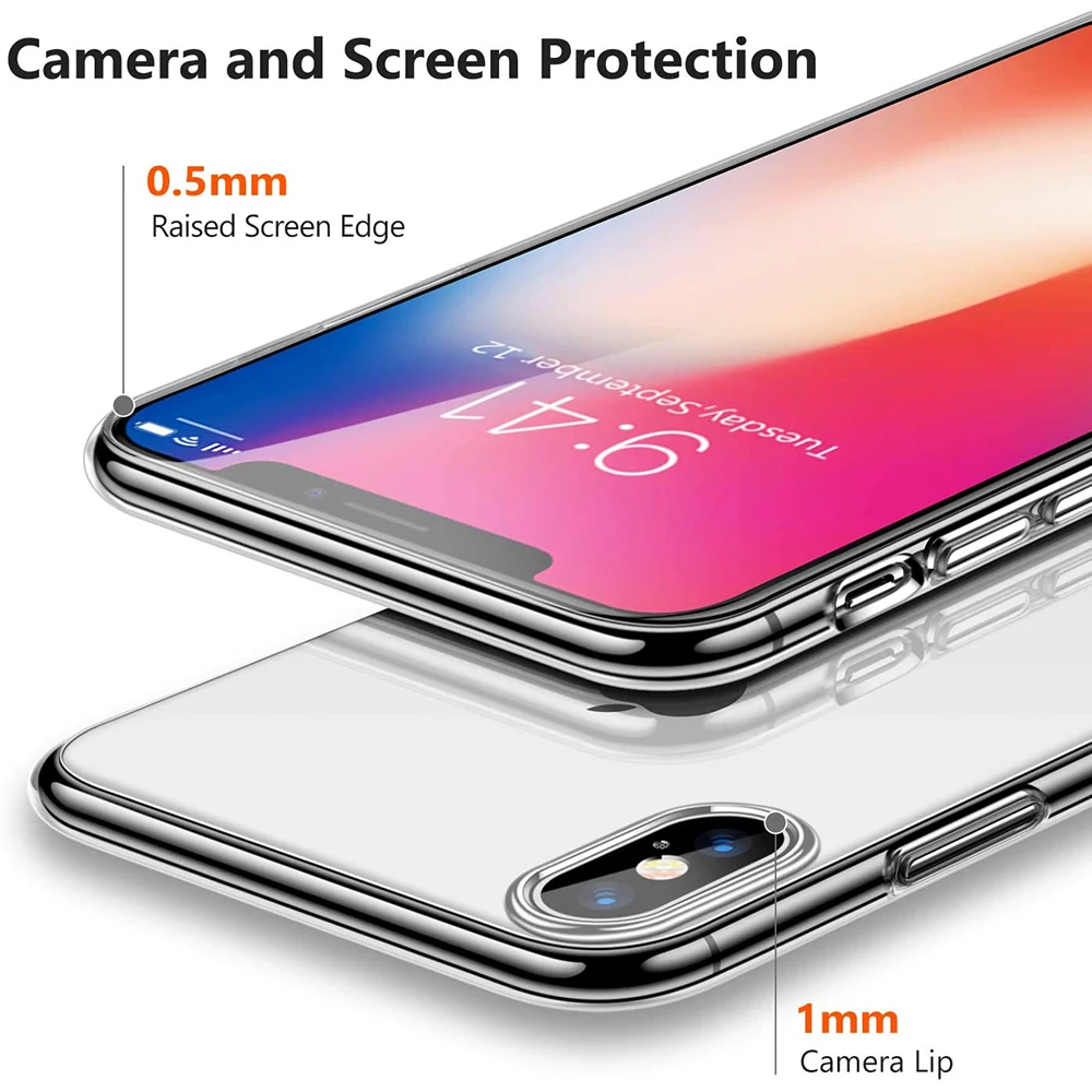 Original Clear Soft Phone Case For Iphone X Xs Max Xr Transparent Silicone Soft Full Back Cover Shell For Iphone 10 phone case iphone case