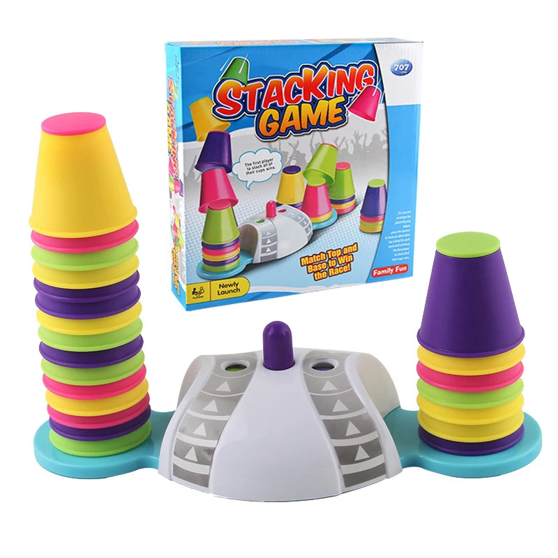 Stacking Toys Folding Cup Stracking Game Set Hand-speed Competitive Competition Interaction Educational Play Toys Speed Training