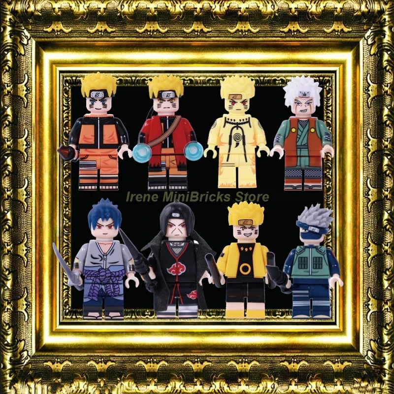 

Cartoon Anime Naruto Uzumaki Naruto Uchiha Sasuke Jiraika Hatake Kakashi Figures Model Toys For Children Building Blocks Bricks