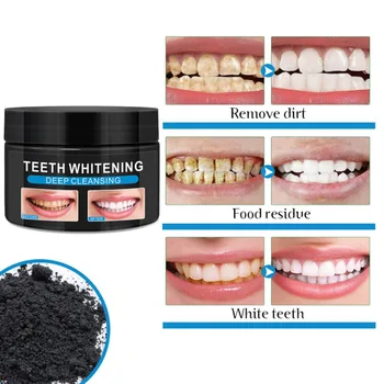 

60ml Teeth Whitening Powder Bamboo Charcoal Remove Stains Dental Plaque Activated Carbon Teeth Washing Daily Care: