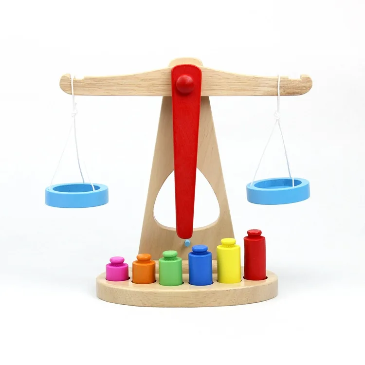 

Montessori Teaching Aids Early Childhood Center Promotion Children'S Educational Toy Model Libra Said Wooden Balance