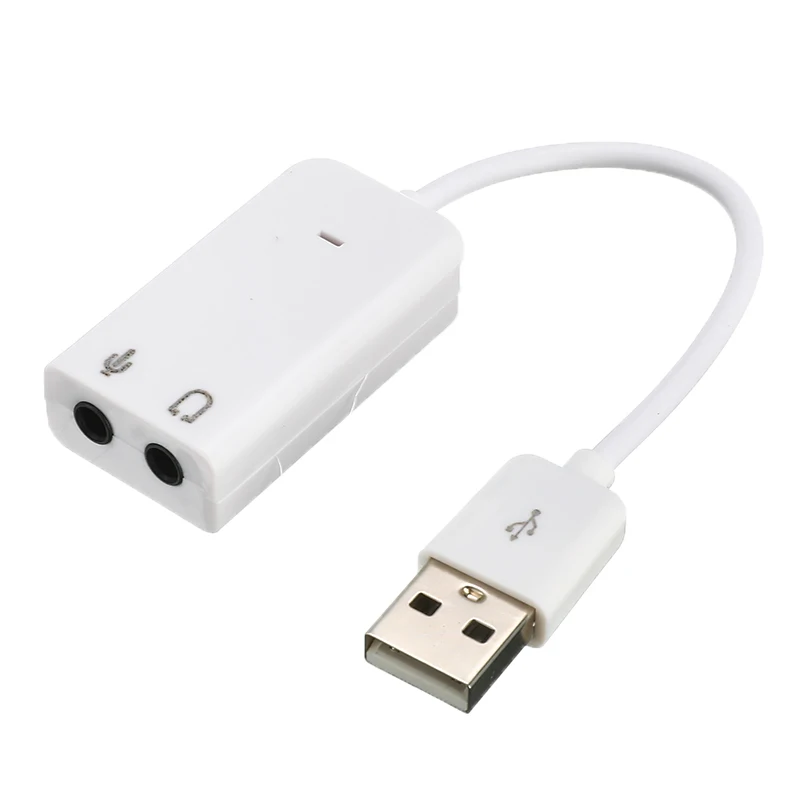 Звуковая карта USB 2 0 виртуальная звуковая 7 1 3D внешний аудио адаптер к гнезду 3 5 мм