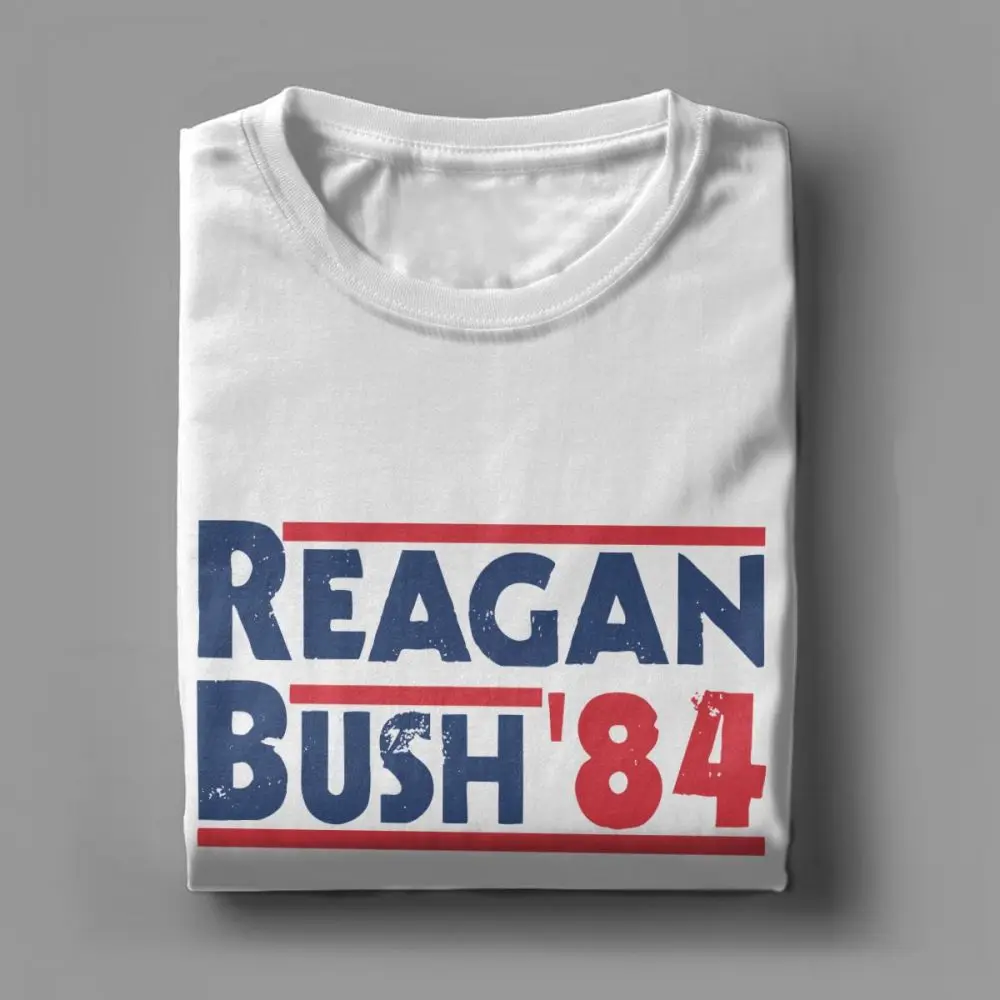 Printed Men T Shirt Reagan Bush '84 
