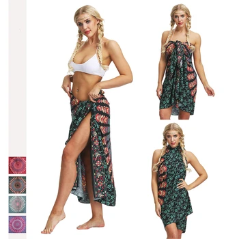 

Ethnic Boho Dress Women Mandala Digital Printed Beach Towel Paisley Vintage Africa Clothing Vacation Sun Protection Vestidos