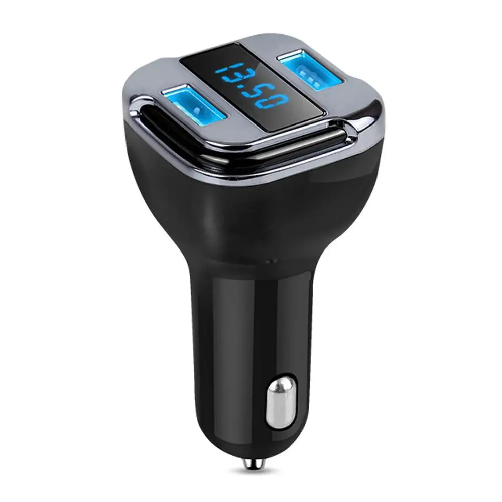 Автомобильное зарядное устройство E5 5 В 4 8 а с двумя USB портами и ЖК дисплеем|GPS для
