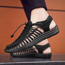 Новинка года; летние туфли с дырками размера плюс; мужские пляжные дышащие сандалии ручной работы; мужские сандалии в рыбацком стиле; размеры 48, 49, 50