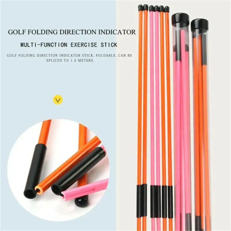 2Pc Foldable UV Coated Golf Alignment Sticks Training Equipment Aid Robs For Correct Ball Direction