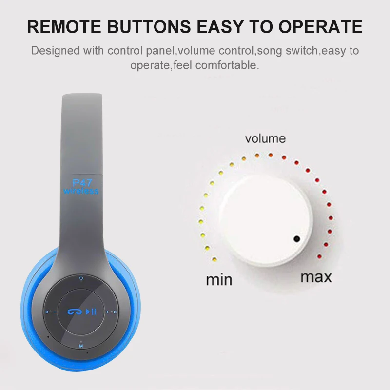 Bluetooth 5 0 Wireless Headphone With Mic Stereo Foldable Cassette MP3 Player Headset Support Card 3 5mm Jack Hands free