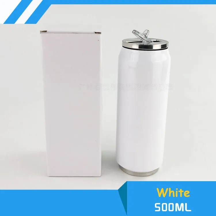500ml White 2 шт./партия Сублимация 280 мл/500 мл бутылка-Кокс, чашка для переноса, сублимация чернил DIY для теплообмена, Печать пресс - Color: 500ml White
