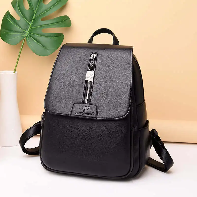 Женские кожаные рюкзаки, высокое качество, Sac A Dos, рюкзаки для девочек, винтажный рюкзак, Одноцветный женский рюкзак для путешествий, школьный рюкзак